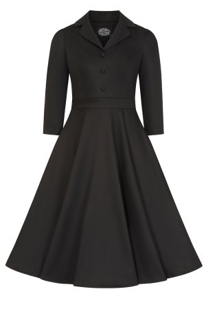 Alyssa Black Swing Dress in Extended Sizing